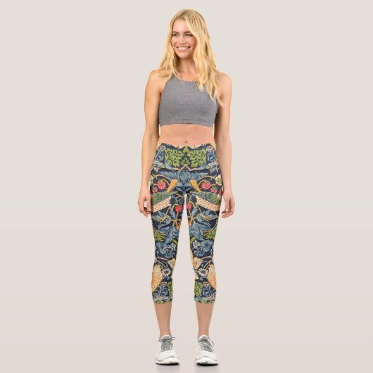 Leggings Capri William Morris Strawberry Thief Motif floral (Recto)