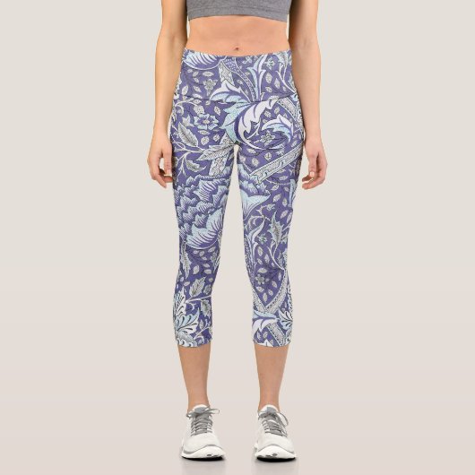 Leggings Capri William Morris Windrush fleurs bleues (Recto)