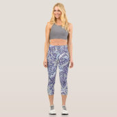 Leggings Capri William Morris Windrush fleurs bleues (Recto)