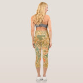 Leggings Capri William Morris's Pink et Rose célèbre motif (Verso)