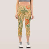 Leggings Capri William Morris's Pink et Rose célèbre motif (Recto)