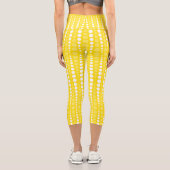 Leggings Capri Yellow and Yellow Polka dot High Waisted Capris (Verso)