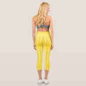 Leggings Capri Yellow and Yellow Polka dot High Waisted Capris (Verso)