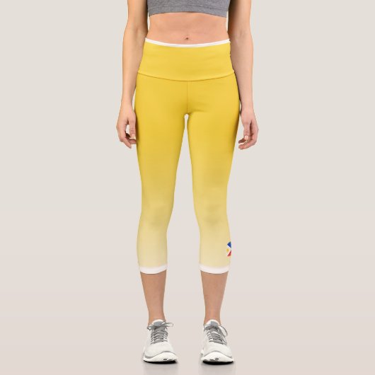 Leggings Capri Yellow Color Gradient with Philippines Flag (Recto)