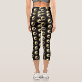 Leggings Capri Yin Yang or sur noir (Verso)
