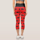 Leggings Capri Yoga Capri Black & Red w/Shoe Doodle (Verso)