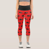 Leggings Capri Yoga Capri Black & Red w/Shoe Doodle (Recto)