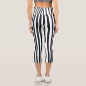 Leggings Capri Yoga Capri Grilles verticales en noir et blanc (Verso)