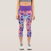 Leggings Capri Yoga Capris géométrique multicolore par Joya Eve (Recto)