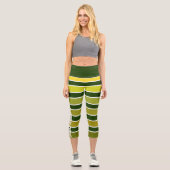 Leggings Capri Yoga Capris vert/Jaune à taille élevée, XS (0-2) (Recto)