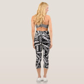 LEGGINGS CAPRI YOGA YOGA MÉDITATION MONOCHROME TYPOGRAPHIE (Verso)