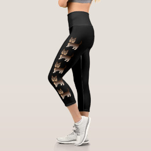 Leggings Capri Yorkie Terrier Yorkshire Cartoon Chien au Chocolat