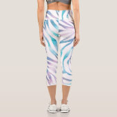 Leggings Capri Zebra moderne Imprimer Glam Bleu Violet Parties sc (Verso)