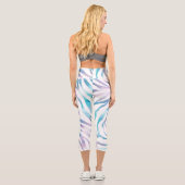 Leggings Capri Zebra moderne Imprimer Glam Bleu Violet Parties sc (Verso)