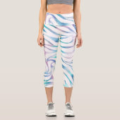 Leggings Capri Zebra moderne Imprimer Glam Bleu Violet Parties sc (Recto)