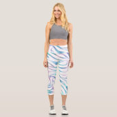 Leggings Capri Zebra moderne Imprimer Glam Bleu Violet Parties sc (Recto)