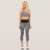 Leggings Capri Zèbre Abstrait B & N (Recto)