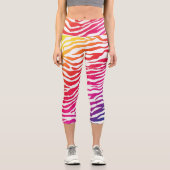 Leggings Capri Zèbre arc-en-ciel (Recto)