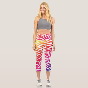 Leggings Capri Zèbre arc-en-ciel