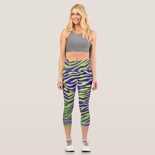 Leggings Capri Zèbre vert (Recto)