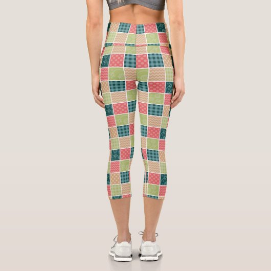 Leggings Capri Zigzag, Chevron, En vichy, Pois, Patchwork (Verso)