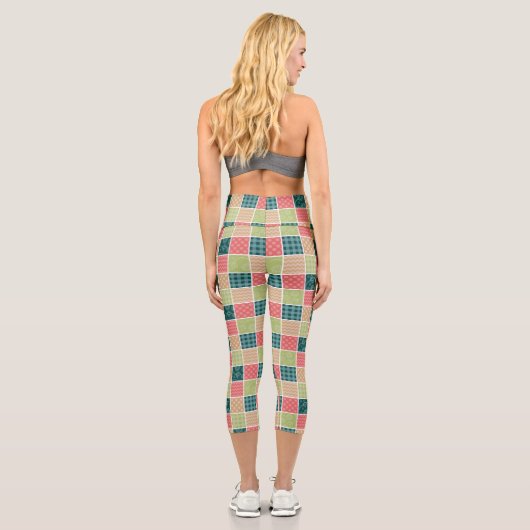 Leggings Capri Zigzag, Chevron, En vichy, Pois, Patchwork (Verso)