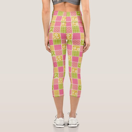 Leggings Capri Zigzag, Chevron, Pois, En vichy, Patchwork (Verso)