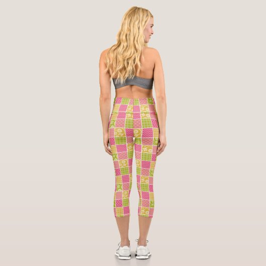Leggings Capri Zigzag, Chevron, Pois, En vichy, Patchwork (Verso)
