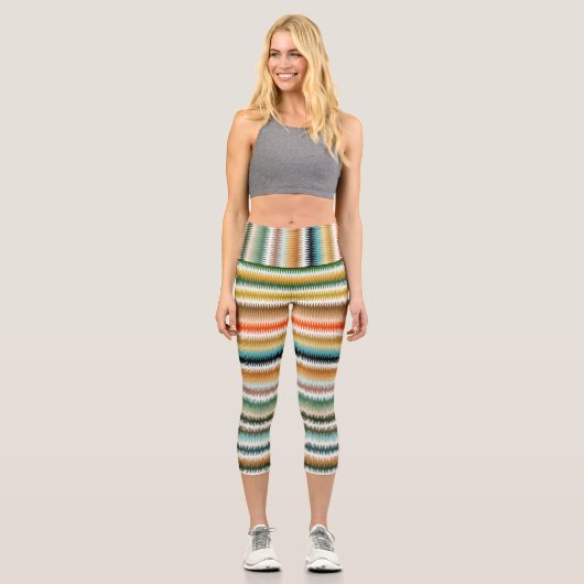 Leggings Capri Zigzag Multicolor Motif  (Recto)