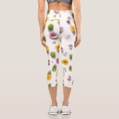 Leggings Capri Zinnia jaune clair et rose sur arrière - plan blan (Verso)