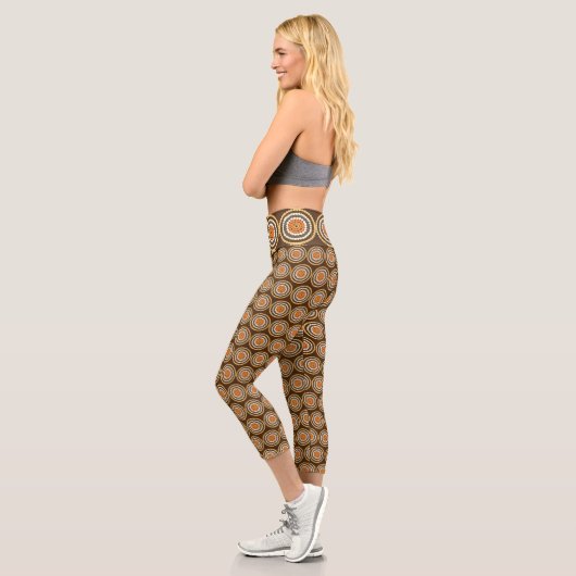 Leggings Capri Zones Brown Et Oranges, (Gauche)