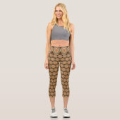 Leggings Capri Zones Brown Et Oranges, (Recto)