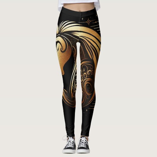 Leggings Capricorne Zodiaque Cheval Or Astrologie (Devant)