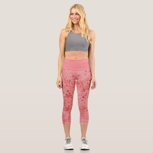 Leggings Capris rouge et rose (Recto)