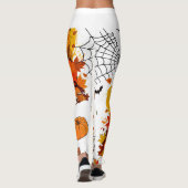 Leggings Capybar d'automne avec Citrouilles, Araignées (Dos)