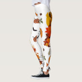 Leggings Capybar d'automne avec Citrouilles, Araignées (Gauche)