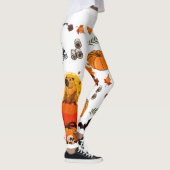 Leggings Capybar d'automne avec Citrouilles, Araignées (Droite)
