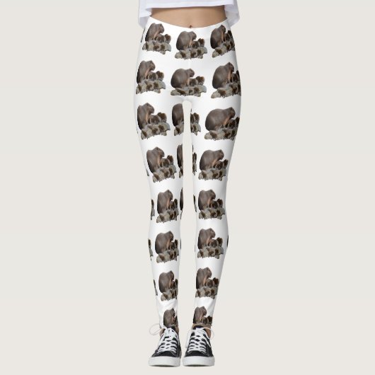 Leggings Capybaras De Mère Et De Bébé, (Devant)
