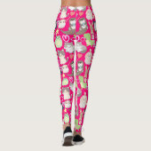 Leggings Caractères de dessin mignon motif B rose BG (Dos)