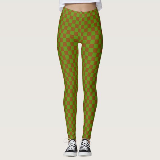 Leggings Caramel apple checkered board pattern (Devant)