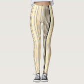 Leggings Caramel Brown Avec Bande Noire Et Blanche (Devant)
