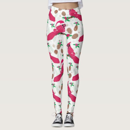 Leggings Cardinal rouge oiseau santa (Devant)