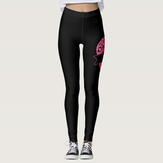 Leggings Cardiologie Ruban du coeur Sensibilisation au canc (Devant)