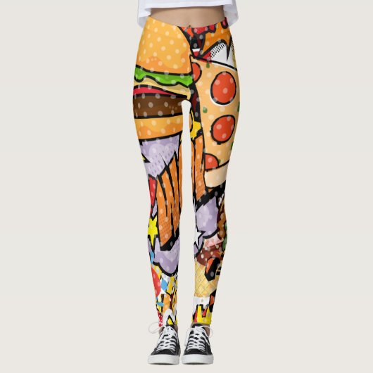 Leggings Caricature alimentaire (Devant)