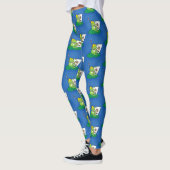 Leggings Caricature amusante de grenouille verte (Gauche)