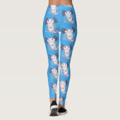 Leggings Caricature axolotl rose adorable (Dos)