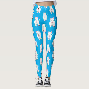 Leggings Caricature blanche de terrier de l'ouest