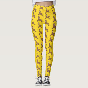 Leggings Caricature d'alpaga brun joli