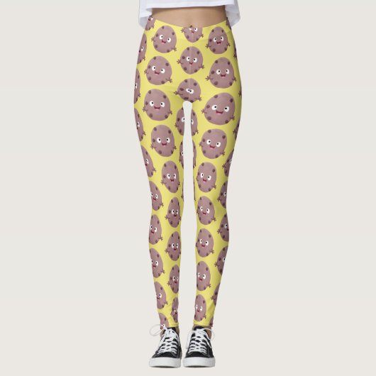 Leggings Caricature de biscuit à puce en chocolat (Devant)