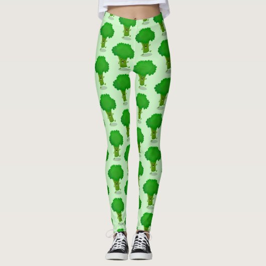 Leggings Caricature de brocoli dansant Cute kawaii (Devant)